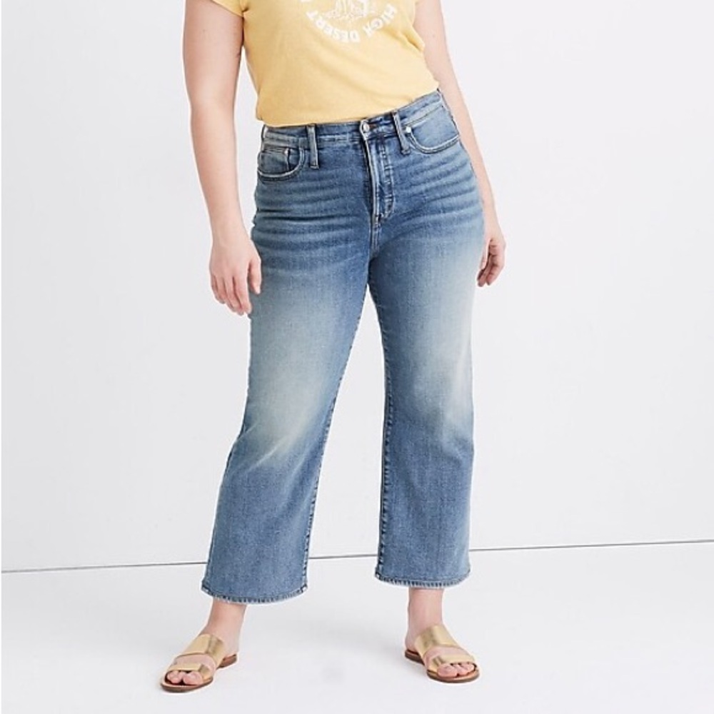 Madewell Slim Wide-Leg Crop Jeans in Reggie Wash Sz 36